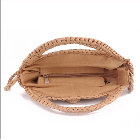 🌴ISLAND TIME🌴TAN ROUND STRAW CROSSBODY HANDBAG - Picture 8 of 8
